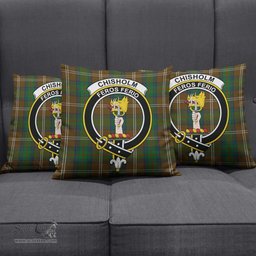 ScotsTee Shop Scottish Chisholm Hunting Clan Crest Tartan Pillow/ Pillow Cover Tartan Accessories for Home
