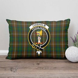 ScotsTee Shop Scottish Chisholm Hunting Clan Crest Tartan Pillow/ Pillow Cover Tartan Accessories for Home