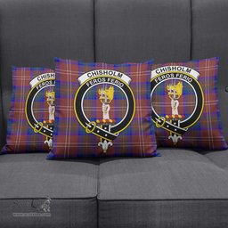 ScotsTee Shop Scottish Chisholm Hunting Modern Clan Crest Tartan Pillow/ Pillow Cover Tartan Accessories for Home