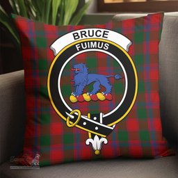 ScotsTee Shop Scottish Bruce Old Clan Crest Tartan Pillow/ Pillow Cover Tartan Accessories for Home