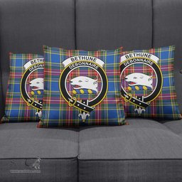 ScotsTee Shop Scottish Bethune Clan Crest Tartan Pillow/ Pillow Cover Tartan Accessories for Home