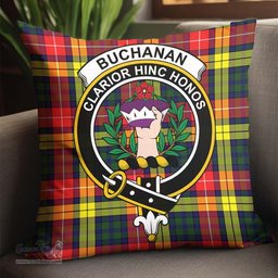 ScotsTee Shop Scottish Buchanan Modern Clan Crest Tartan Pillow/ Pillow Cover Tartan Accessories for Home