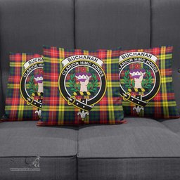 ScotsTee Shop Scottish Buchanan Modern Clan Crest Tartan Pillow/ Pillow Cover Tartan Accessories for Home
