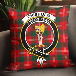 ScotsTee Shop Scottish Chisholm Modern Clan Crest Tartan Pillow/ Pillow Cover Tartan Accessories for Home