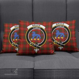 ScotsTee Shop Scottish Bruce Clan Crest Tartan Pillow/ Pillow Cover Tartan Accessories for Home