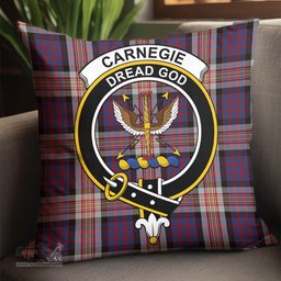 ScotsTee Shop Scottish Carnegie Clan Crest Tartan Pillow/ Pillow Cover Tartan Accessories for Home
