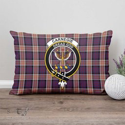ScotsTee Shop Scottish Carnegie Clan Crest Tartan Pillow/ Pillow Cover Tartan Accessories for Home
