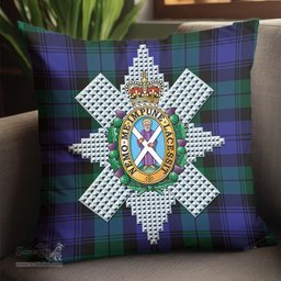 ScotsTee Shop Scottish Black Watch Modern Clan Crest Tartan Pillow/ Pillow Cover Tartan Accessories for Home
