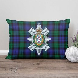 ScotsTee Shop Scottish Black Watch Modern Clan Crest Tartan Pillow/ Pillow Cover Tartan Accessories for Home