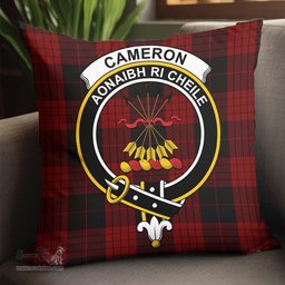 ScotsTee Shop Scottish Cameron Black and Red Clan Crest Tartan Pillow/ Pillow Cover Tartan Accessories for Home