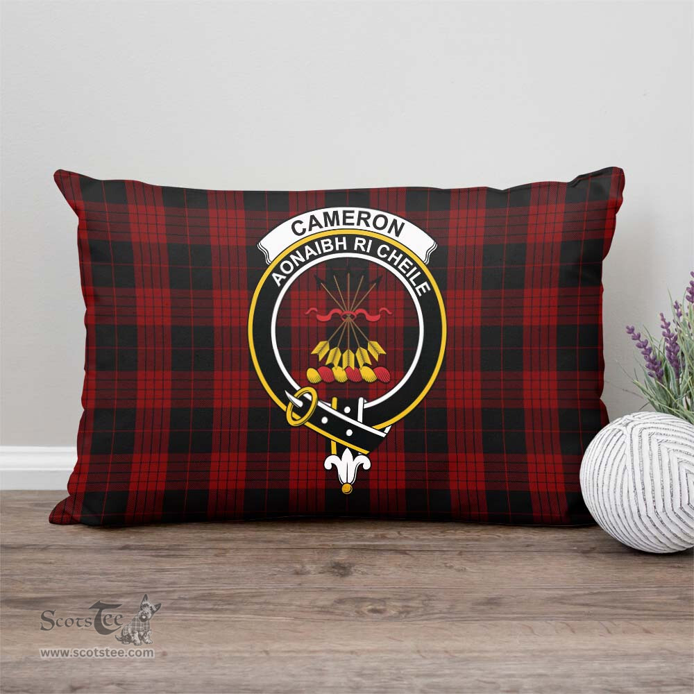 ScotsTee Shop Scottish Cameron Black and Red Clan Crest Tartan Pillow/ Pillow Cover Tartan Accessories for Home