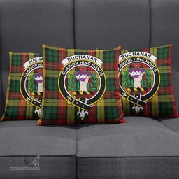 ScotsTee Shop Scottish Buchanan Clan Crest Tartan Pillow/ Pillow Cover Tartan Accessories for Home