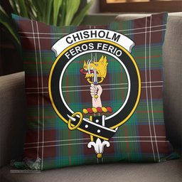 ScotsTee Shop Scottish Chisholm Hunting Ancient Clan Crest Tartan Pillow/ Pillow Cover Tartan Accessories for Home