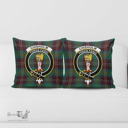 ScotsTee Shop Scottish Chisholm Hunting Ancient Clan Crest Tartan Pillow/ Pillow Cover Tartan Accessories for Home