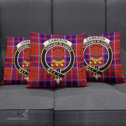 ScotsTee Shop Scottish Cameron of Lochiel Modern Clan Crest Tartan Pillow/ Pillow Cover Tartan Accessories for Home