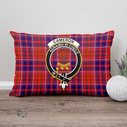 ScotsTee Shop Scottish Cameron of Lochiel Modern Clan Crest Tartan Pillow/ Pillow Cover Tartan Accessories for Home