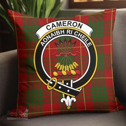 ScotsTee Shop Scottish Cameron Clan Crest Tartan Pillow/ Pillow Cover Tartan Accessories for Home