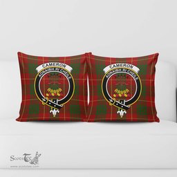 ScotsTee Shop Scottish Cameron Clan Crest Tartan Pillow/ Pillow Cover Tartan Accessories for Home