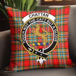ScotsTee Shop Scottish Chattan Clan Crest Tartan Pillow/ Pillow Cover Tartan Accessories for Home