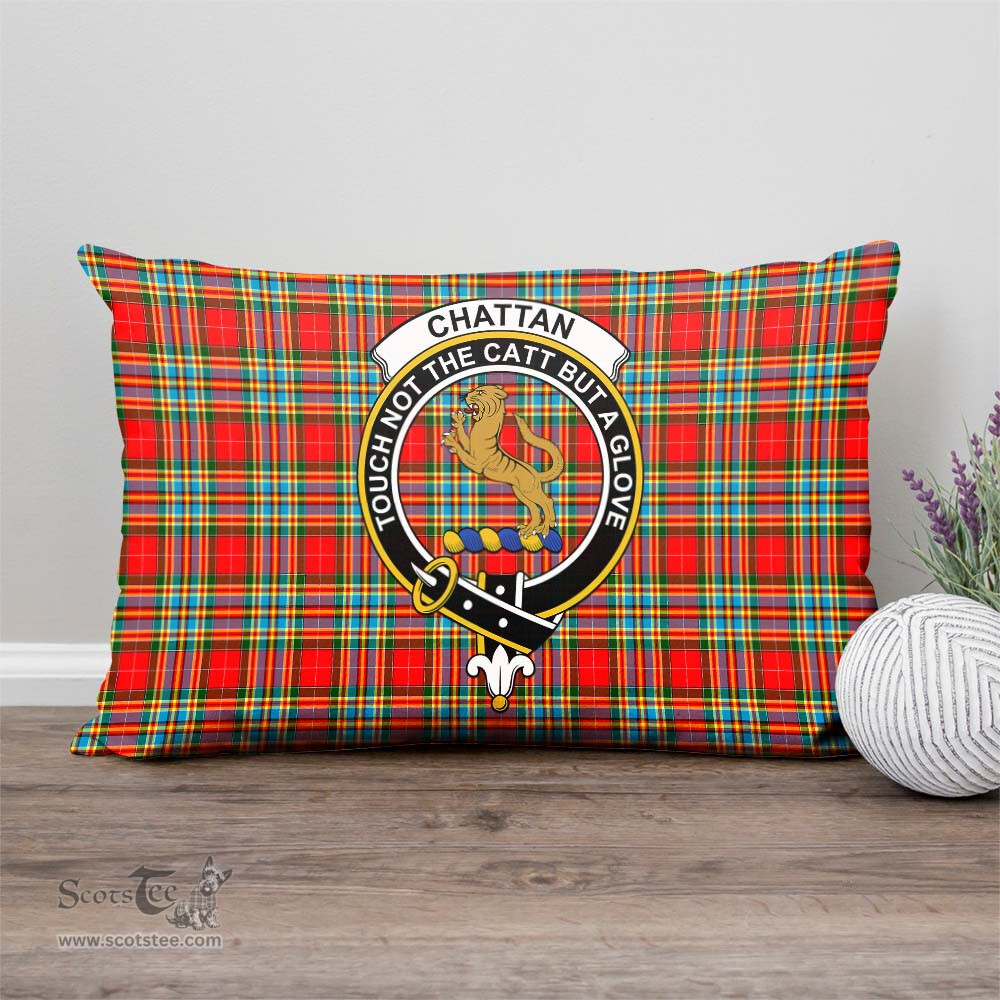 ScotsTee Shop Scottish Chattan Clan Crest Tartan Pillow/ Pillow Cover Tartan Accessories for Home