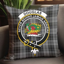 ScotsTee Shop Scottish Douglas Grey Clan Crest Tartan Pillow/ Pillow Cover Tartan Accessories for Home