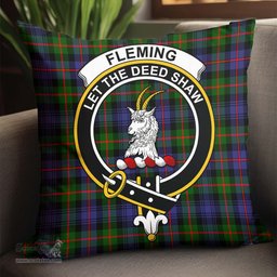 ScotsTee Shop Scottish Fleming Clan Crest Tartan Pillow/ Pillow Cover Tartan Accessories for Home