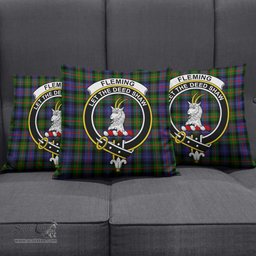 ScotsTee Shop Scottish Fleming Clan Crest Tartan Pillow/ Pillow Cover Tartan Accessories for Home