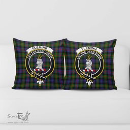 ScotsTee Shop Scottish Fleming Clan Crest Tartan Pillow/ Pillow Cover Tartan Accessories for Home