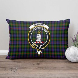 ScotsTee Shop Scottish Fleming Clan Crest Tartan Pillow/ Pillow Cover Tartan Accessories for Home