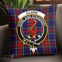ScotsTee Shop Scottish Clark Red Clan Crest Tartan Pillow/ Pillow Cover Tartan Accessories for Home