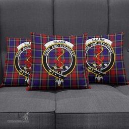 ScotsTee Shop Scottish Clark Red Clan Crest Tartan Pillow/ Pillow Cover Tartan Accessories for Home