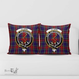 ScotsTee Shop Scottish Clark Red Clan Crest Tartan Pillow/ Pillow Cover Tartan Accessories for Home