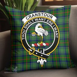 ScotsTee Shop Scottish Cranstoun Clan Crest Tartan Pillow/ Pillow Cover Tartan Accessories for Home