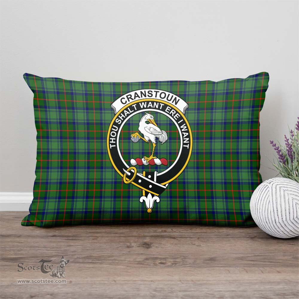 ScotsTee Shop Scottish Cranstoun Clan Crest Tartan Pillow/ Pillow Cover Tartan Accessories for Home