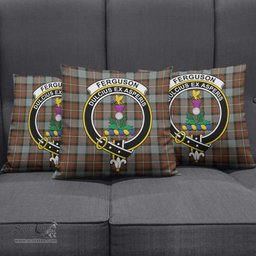 ScotsTee Shop Scottish Ferguson Weathered Clan Crest Tartan Pillow/ Pillow Cover Tartan Accessories for Home