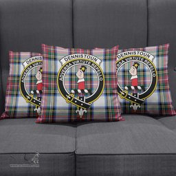 ScotsTee Shop Scottish Dennistoun Clan Crest Tartan Pillow/ Pillow Cover Tartan Accessories for Home