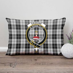 ScotsTee Shop Scottish Erskine Black and White Clan Crest Tartan Pillow/ Pillow Cover Tartan Accessories for Home