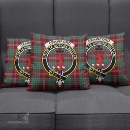 ScotsTee Shop Scottish Crawford Modern Clan Crest Tartan Pillow/ Pillow Cover Tartan Accessories for Home