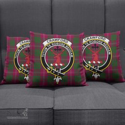 ScotsTee Shop Scottish Crawford Clan Crest Tartan Pillow/ Pillow Cover Tartan Accessories for Home