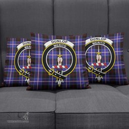 ScotsTee Shop Scottish Dunlop Modern Clan Crest Tartan Pillow/ Pillow Cover Tartan Accessories for Home
