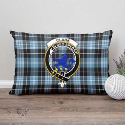 ScotsTee Shop Scottish Clark (Lion) Ancient Clan Crest Tartan Pillow/ Pillow Cover Tartan Accessories for Home