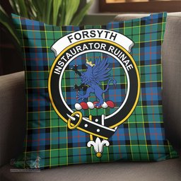 ScotsTee Shop Scottish Forsyth Ancient Clan Crest Tartan Pillow/ Pillow Cover Tartan Accessories for Home