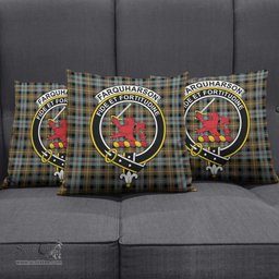 ScotsTee Shop Scottish Farquharson Weathered Clan Crest Tartan Pillow/ Pillow Cover Tartan Accessories for Home