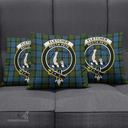 ScotsTee Shop Scottish Fletcher of Dunans Clan Crest Tartan Pillow/ Pillow Cover Tartan Accessories for Home