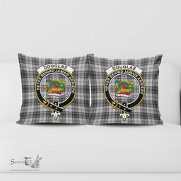 ScotsTee Shop Scottish Douglas Grey Modern Clan Crest Tartan Pillow/ Pillow Cover Tartan Accessories for Home