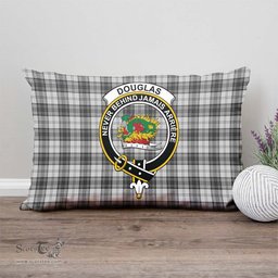 ScotsTee Shop Scottish Douglas Grey Modern Clan Crest Tartan Pillow/ Pillow Cover Tartan Accessories for Home