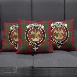 ScotsTee Shop Scottish Drummond Clan Crest Tartan Pillow/ Pillow Cover Tartan Accessories for Home