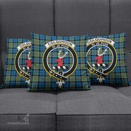 ScotsTee Shop Scottish Colquhoun Ancient Clan Crest Tartan Pillow/ Pillow Cover Tartan Accessories for Home