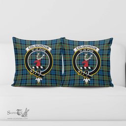 ScotsTee Shop Scottish Colquhoun Ancient Clan Crest Tartan Pillow/ Pillow Cover Tartan Accessories for Home