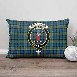 ScotsTee Shop Scottish Colquhoun Ancient Clan Crest Tartan Pillow/ Pillow Cover Tartan Accessories for Home